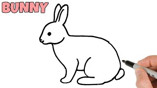 How to Draw a Rabbit Bunny easy step by step  Hare Drawing for beginners [upl. by Etnoed]