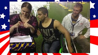 Aaron Wheelz Fotheringham Vs Electric Wheelchair Race [upl. by Aissatan]