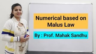 Numerical based on Malus Law  Optics [upl. by Bornstein]