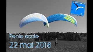 Séance pente école parapente du 22 mai 2018 [upl. by Araf]