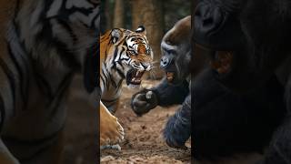 Wild Tiger and Gorilla Face Off in SHOCKING Encounter [upl. by Liryc]