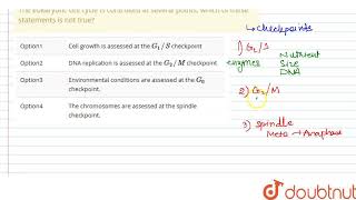 The eukaryotic cell cycle is controlled at several points which of these statements is not true [upl. by Elaen]