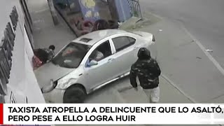 San Juan de Miraflores Taxista atropelló a ladrón que lo asaltó [upl. by Allianora]