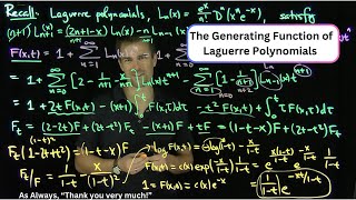 The Generating Function for Laguerre Polynomials [upl. by Akla510]