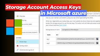 How to Find Storage account Access keys in Microsoft Azure  Account access keys Azure Storage [upl. by Naid]