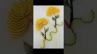 Creative Onion Flower Design for Curry Garnish  Fruit Art। shorts shortvideo [upl. by Enairda]