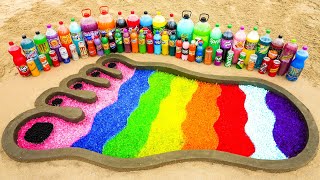 How to make Rainbow Foot with Orbeez amp Big Fanta 7up Pepsi Coca Cola and Mentos amp Soda [upl. by Myrtle676]