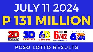 Lotto Result Today 9pm July 11 2024  PCSO Complete [upl. by Ailak]