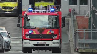 Brandweer en Ziekenwagen Voorpost Cite met spoed naar verschillende Interventie in Brussel [upl. by Banebrudge]