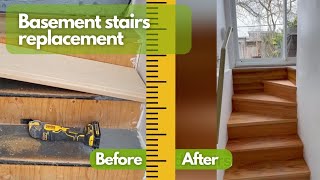 Basement Stairs Restoration Step By Stephomeimprovement [upl. by Salguod385]