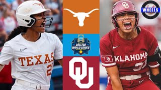 1 Texas vs 2 Oklahoma  WCWS Finals Game 2  2024 College Softball Highlights [upl. by Jarrid]