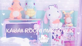 KAWAII EXTREME ROOM MAKEOVERSmall AESTHETIC TRANSFORMATION [upl. by Aerdnac]