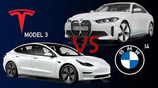 BMW i4 vs Tesla Model 3mp4 [upl. by Gnouc967]