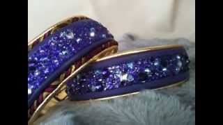 Swarovski Crystal Encrusted Dog Collar dog shows  show lead  lead with beads bling [upl. by Etti]