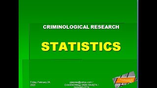 Criminological Statistics  Criminological Research [upl. by Manvell]