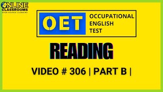 OET reading part B 3  OET 20 Online Classroom [upl. by Thorfinn167]