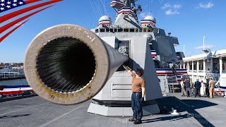 BIG GUN in Action The Power of the Mk 45 5Inch Naval Gun [upl. by Llessur595]