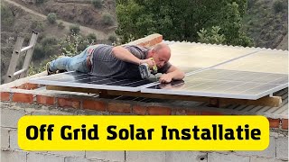 Off Grid Solar Installatie deel 1 Zonnepanelen Installeren Off Grid finca 11 [upl. by Prosperus]