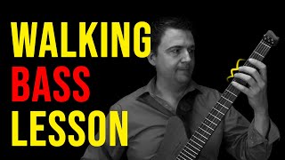 Learn The Essentials In Playing A Walking Bass Line For Jazz Guitar [upl. by Ivatts]