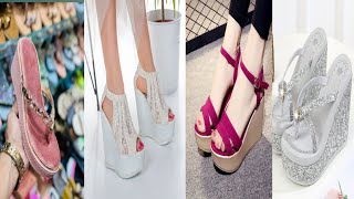 Wonderful classy wedge heels sandals collectionparty and wedding were sandals design [upl. by Drofniw681]