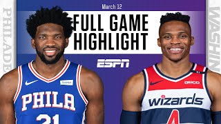 Philadelphia 76ers vs Washington Wizards FULL GAME HIGHLIGHTS  NBA on ESPN [upl. by Settera873]