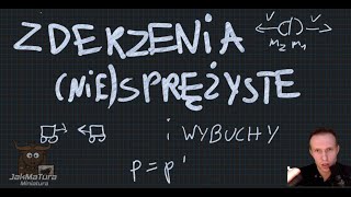 Miniatura Zderzenia sprężyste niesprężyste i wybuchy  Matura Rozszerzona z Fizyki [upl. by Elletnahc137]