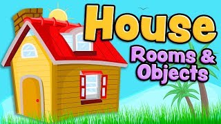 House rooms and objects in English for kids [upl. by Ardnasxela]