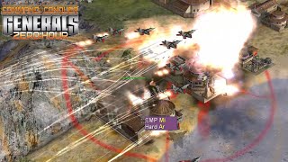 quotLand Air Sea all strongquot USA Rouge 1 vs 3 Hard AI  Command amp Conquer Generals Zero Hour Mod [upl. by Ethelin]