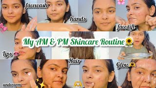 My MorningNight Skincare routine  face lift dull skin lips underarm pigmentation skincare [upl. by Maudie]