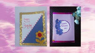 Birthday and Teachers day Cards idea😍✨Z art and craft [upl. by Rafferty]