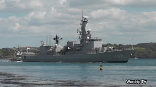 ROYAL NETHERLANDS NAVY HNLMS VAN AMSTEL F831 ENTERS DEVONPORT AT DEVILS POINT POOL 10624 [upl. by Oenire421]