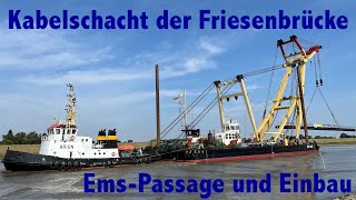 Riesenkran ENAK bringt weiteres Segment zur Friesenbrücke [upl. by Elleuqram]