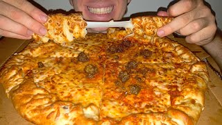 Cheese inside the crust pizza 먹방 asmr mukbang [upl. by Evvy]