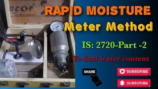 Rapid moisture Meter Method  To find water content in present soil of water content  OMC [upl. by Ecnedurp134]