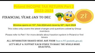 Poland Income Tax Return part 2  2024  PIT 11  Tax Relief  Check Description [upl. by Saimon]