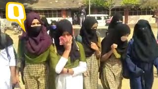 Karnataka Hijab Row  Students of a Shimoga School Refuse to Remove Hijab [upl. by Peers]