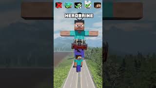 NOOB vs PRO vs HACKER vs HEROBRINE Car jump challenge 😎🚗 shorts beamngdrive [upl. by Riaj]