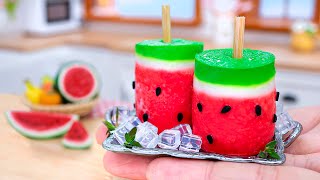 🍉 Best Fresh Miniature Watermelon Paleta Mexicana Ice Cream Recipe For This Summer 🍨 Yummy Mini ASMR [upl. by Elboa]