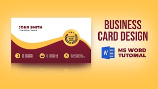 How to Create Business Card Design in MS Word  Microsoft Word Visiting Card Design tutorial [upl. by Ellednahc888]