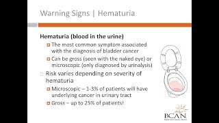 Bladder Cancer Risks amp Warning Signs  Part II Warning Signs [upl. by Odlonyer]