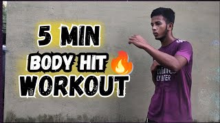 5 Min Body Hit 🔥 WORKOUT ‼️ No Equipment ‼️ At Home ‼️ [upl. by Odlanar]