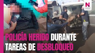 Policía resultó herido durante las tareas de desbloqueo  Noticiero Popular  29102024 [upl. by Nalniuq737]