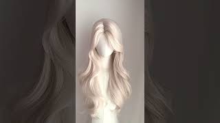 Platinum blonde glueless wigwigs humanhair fashion gluelesswig longwig syntheticwig [upl. by Nylyrehc]