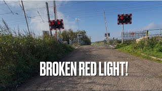 Broken Red Light Crossing Of DEATH Conington North Level Crossing Cambridgeshire [upl. by Percival890]