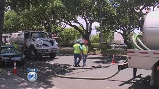 Sewer work underway after large sinkhole on Kailua Road [upl. by Eirojram]