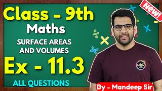 Class  9th Ex  113 Q1 to Q9 Surface Areas and Volumes Class 9 Math New NCERT CBSE GREENBoard [upl. by Detta]