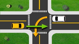 Which Car Should Pass The Intersection First  Right of Way Rule  Driving tips [upl. by Ahsila322]