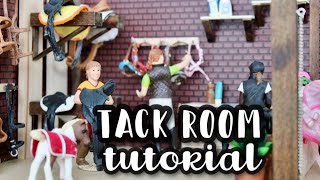 MODEL HORSE TACK ROOM CROSSTIE TUTORIAL SCHLEICH BREYER COLLECTA SAFARI LTD [upl. by Christoffer]