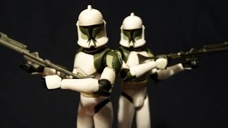 Star Wars Action Figure Review Clone Trooper AntiHailfire Droid Squad [upl. by Amii]