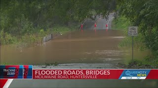 Huntersville bridge closed due to flooding [upl. by Assert]